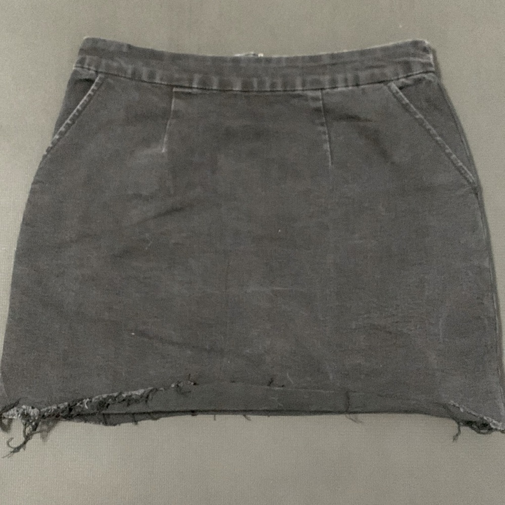 Black jean cut-off skirt